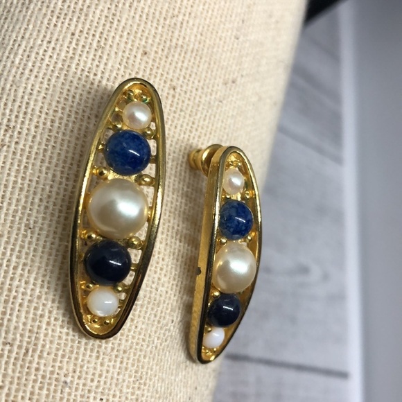 Vintage Liz Claiborne Bejeweled Statement Earrings. - Picture 3 of 5